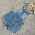 Judy Blue  Women’s Overalls Shorts Denim Cut-Off in Light Wash Size 2XL Photo 5