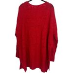 Free People NEW Intimately  Red Floral Eyelet Deep V Cozy Long Sleeve Size XS/S Photo 4