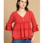 NWT Boutique Boho Women's Pinkilicious Babydoll Tassel top by Bohera Pink Size XL Photo 2