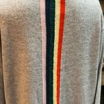 Anthropologie Needle Gray Cashmere Rainbow Varsity Striped Sweater Photo 6