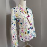 White tie dye colorful cropped blazer in size small Photo 7