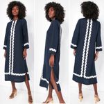 Tuckernuck  X Atlantic-Pacific Embroidered Hartman Linen Dress Navy & White Small Photo 6