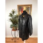 Vintage Maxam Women Medium Black Patchwork Lambskin Leather Coat Italian Mosaic Photo 5