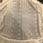 Tan Knit Cardigan Womens Medium Short / Cropped Short Sleeves Photo 3