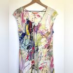 Jams World  Dress Color Dance Abstract Print 100% Rayon Sleeveless Resort Wear M‎ Photo 1