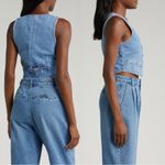 ROLLAS Dallas Women’s Cropped Denim Buttoned Y2K Vest Sz S Blue Photo 3