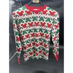 Hanna Andersson Women's Disney Mickey Mouse Long John Pajamas PJ Top Size Small White Photo 1