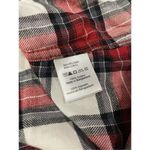 Jachs  Girlfriend Bae womens maroon white plaid button down collar flannel shirt Photo 8