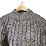 BKE Chunky Fuzzy Oversized Mock Neck Sweater Womens S Taupe Oversized Minimalist Photo 2
