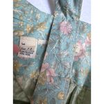 Vintage 70's Boho Floral Midi Dress Blue Ruffle Hem Satin Ribbon Detail small Green Photo 7