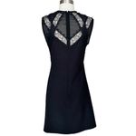 Sandro Enna Black Dress Crepe Chantilly Lace Fit & Flare Sleeveless FR 40 Large Photo 5