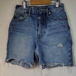 Everlane  Blue Jean Shorts High-Waisted Distressed Size 24 Photo 0