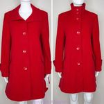 Larry Levine NWT women's wool blend red funnel neck coat, size M Photo 1