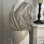 Victoria's Secret Victoria’s Secret‎ Gold Shimmer Lace Thong Bodysuit Teddy Size Medium Photo 1