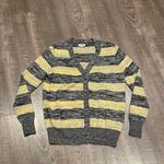 LNA  snap front cardigan, sweater, striped yellow black with a bit of gray Photo 0