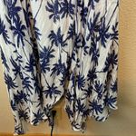 Indie boutique one size palm tree beach tropical vacation shark bite hem Blue Photo 8