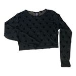 Play Boy Women Crop Top Size L/XL Black Lace Sheer Long Photo 0