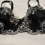 Gilligan O’Malley Black With White Floral Embroidery 34D Unlined Underwire Bra Size undefined Photo 2