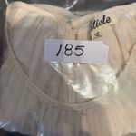 Listicle BEIGE BOHO RUFFLE FLORAL TIERED SHORT SLEEVE EMBROIDERED PEASANT BLOUSE Photo 9