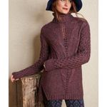 Matilda Jane  Women's Dixie Speckle Cable Knit Turtleneck Purple Sweater Size S Photo 0