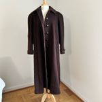 Vintage 100% Wool Brown Maxi Length Coat Size XL Photo 6