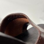 VTG Y2K LEI Brown Wood Leather Chunky Platform Heel Sandals Square Toe 8.5 Studs Photo 6