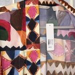 Soft Surroundings Margot Open Front Cardigan Kimono Geo Satin Art to Wear S/M Photo 3