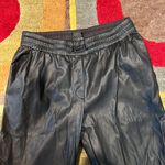 Aritzia Wildfred Free Kadina Black Vegan Leather Joggers Jogger Pants Small Photo 1