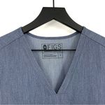 FIGS Set, Casma Three Pocket Top & Kade Cargo Pants Heathered Denim S/S Photo 2