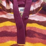 Lands End Rainbow Terry Toweling Hoodie Purple Yellow Pink Stripe Sz LARGE Photo 3