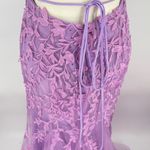 Hebeos Elegant Lavender Lace Prom Gown with Floral Embroidery Open Back Size 4 Long Photo 9