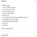 Veronica Beard Tonelli Prince of Wales Checked Linen & Cotton Wide-Leg Pant Photo 8