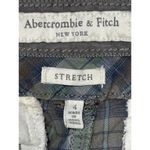 Abercrombie & Fitch  Stretch Blue Green Brown Plaid High Waist Shorts Capris Sz 4 Photo 3