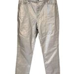 Lands' End NWT, Metallic High Rise Slim Ankle Silver Shimmer Jeans, Sz 12 Photo 2