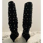 Valentino Garavani Rockstud Boots Mid Calf Suede High Heel Black Size 36.5 Photo 6