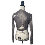 SheIn Gray Twist Back Long Sleeve Crop Top - Size L Photo 1