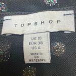 Topshop Black Mesh Glitter Polka Dot Long Sleeve Sheer Crop Cover Up Shirt Top 6 Photo 2