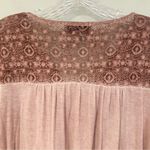 Knox Rose Long Sleeve Lace Back Boho Blouse Women's Medium Antique Rose V Neck Photo 6