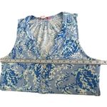 Lilly Pulitzer Essie Blue Peri Turtly Tank Tunic Top Smocked Beach XS Photo 5