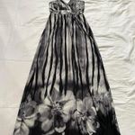 Y2K Black and white stripe and floral print maxi babydoll dress Gray Photo 2