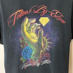Tattoos by Elmo T Shirt Vintage Y2K Black Medium M Art Rose Thorns Graphic Tee Photo 4