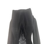 Guess  Women's Size Medium Lace Up‎ Metallic Back Long Sleeve Formal Midi Dress Photo 5