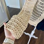 Early 2000's Cream Tan Cotton Blend Button Up Knit Crochet Cardigan M Size M Photo 3