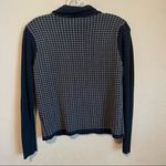 David Brooks vintage Blue Gray Houndstooth Silk Cotton Blend Turtleneck Photo 4