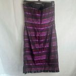 Jessica McClintock Gunne Sax Strapless Purple Mixed Print Cocktail Dress Sz 11 Photo 1