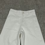 ZARA  Jeans Womens 4 Marine Raw Hem Wide Leg Pants White Boho High Rise Photo 1