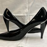 Elie Tahari  gorgeous black patent leather heals with silver detailing Photo 1