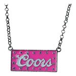 Coors  Pink Necklace Rhinestone Accent Beer Lover Gift Jewelry 18"‎ Photo 0