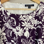 Brooks Brothers 346 Women's Size 16 Sleeveless Floral Sheath Dress Purple White Photo 7