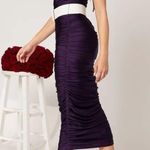 Eggplant Rouched dress with belt. S Purple Photo 12